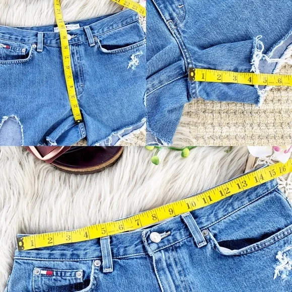 Tommy Hilfiger Distressed Denim Cutoff Shorts Sz 6 - Picture 7 of 7